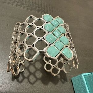 Lucky Brand Silver turquoise bracelet with bracket styles